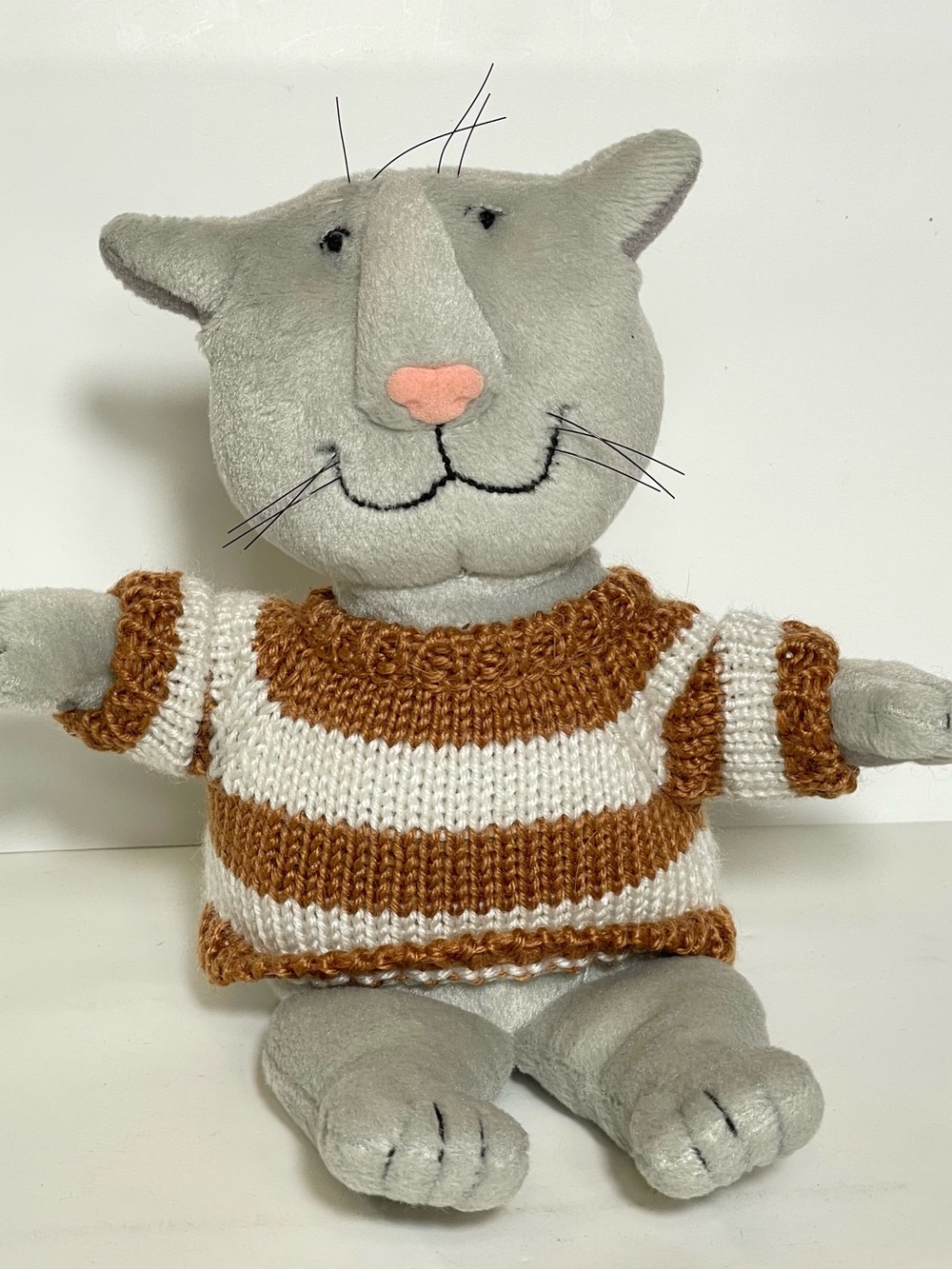 Edward Gorey Plush Cat Striped Sweater Collectible Stuffed Animal Gund 2003